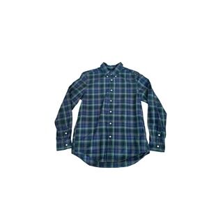 Ralph Lauren Kids Plaid Button‎ Down Shirt Long Sleeve Size XL 18-20 Green Blue